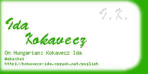 ida kokavecz business card